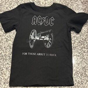 AC/DC Black Kids Tee with Cannon Graphic